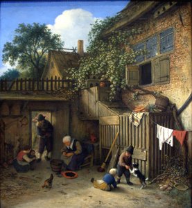 The Cottage Dooryard by Adriaen Jansz. van Ostade